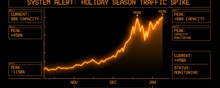 Holiday season traffic spike December 2025